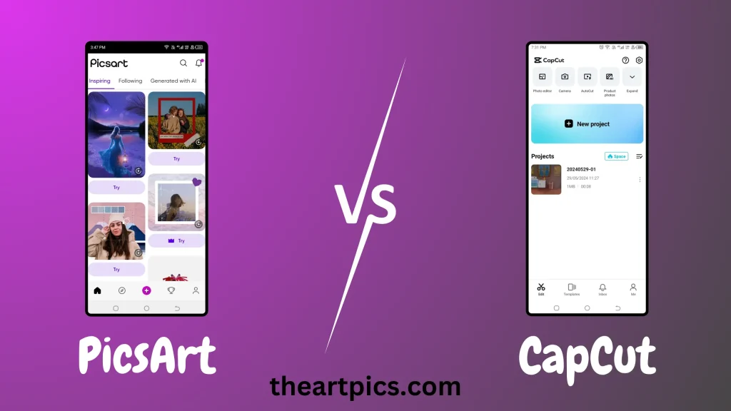 PicsArt vs CapCut - User Interface