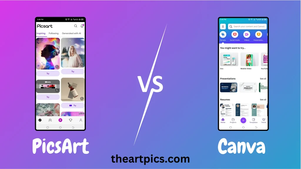 PicsArt vs Canva - User interface